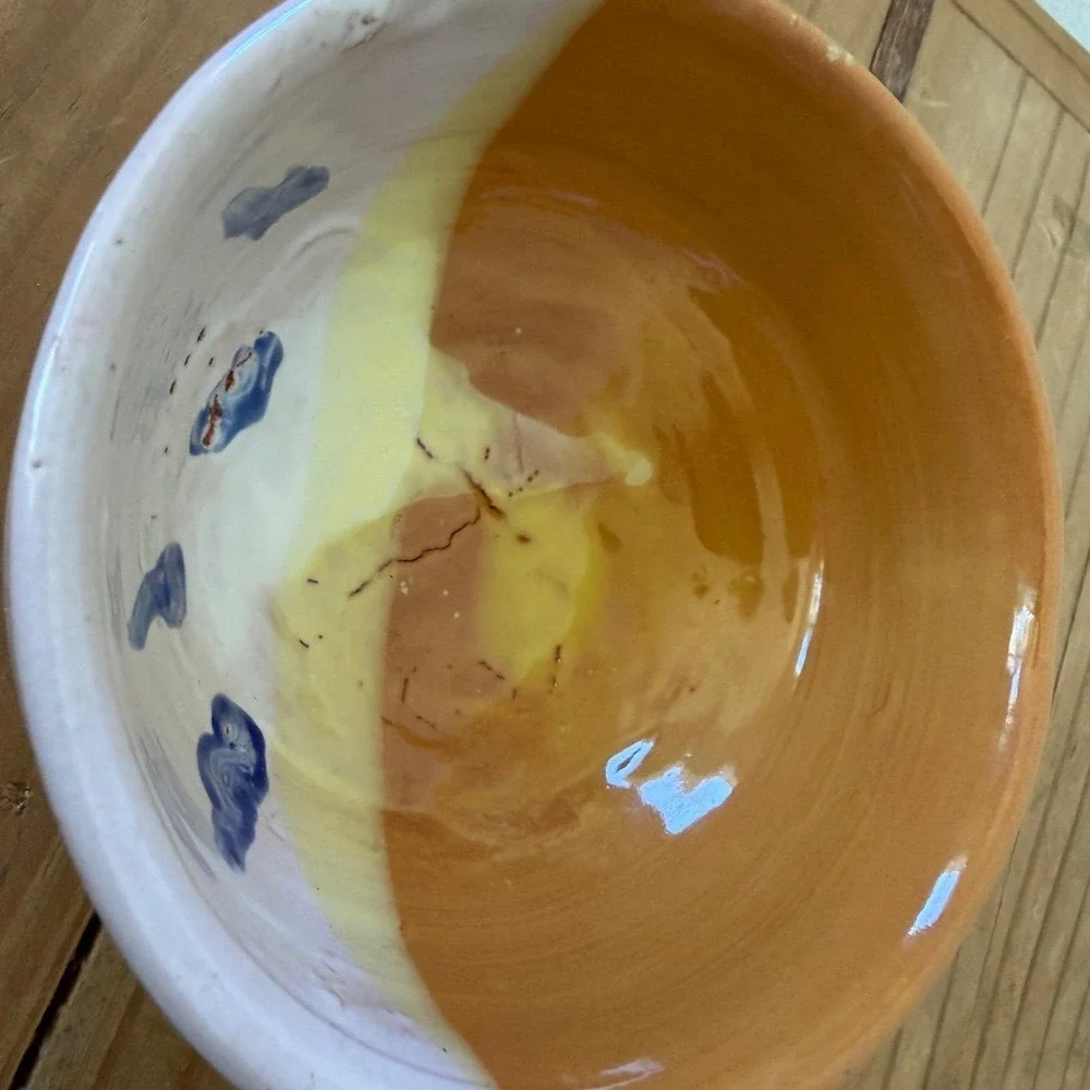 Studio Pottery Bowl Set Handmade‎ Ceramic Bowls Signed Stoneware Colorful Glaze